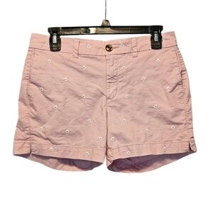 Old Navy Everyday Embroidered Floral Daisy Shorts 98% Cotton 2% Spandex Size 4